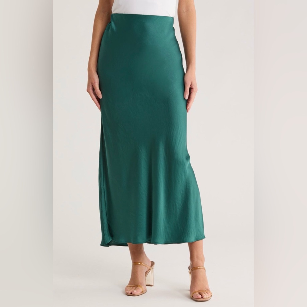 Vineyard Vines Satin Slip Skirt Charleston Green